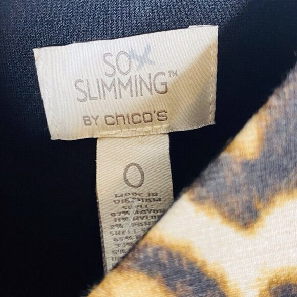 Chico's So Slimming Size 0 Black Leopard Print Stretch Dress XS - Picture 4 of 4